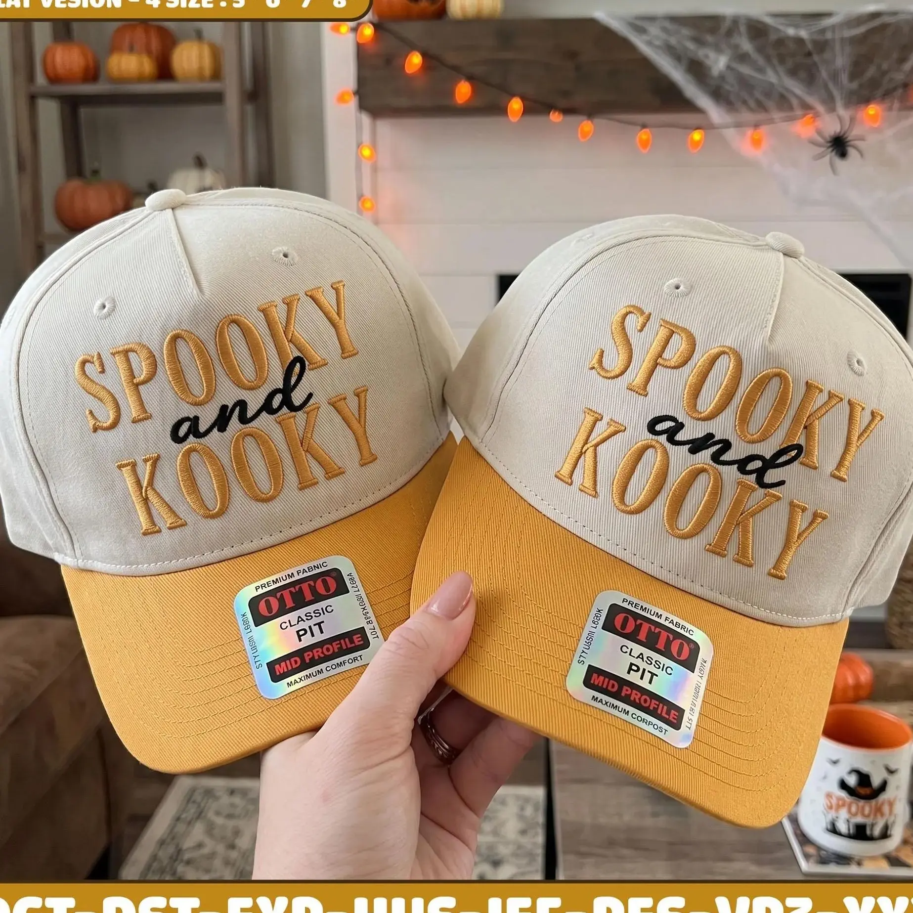 Spooky And Kooky Embroidered Halloween Trucker Hat Cute Fall Hat Embroidery Cap, Unisex Hat, Gift For Him Her, Halloween Hat