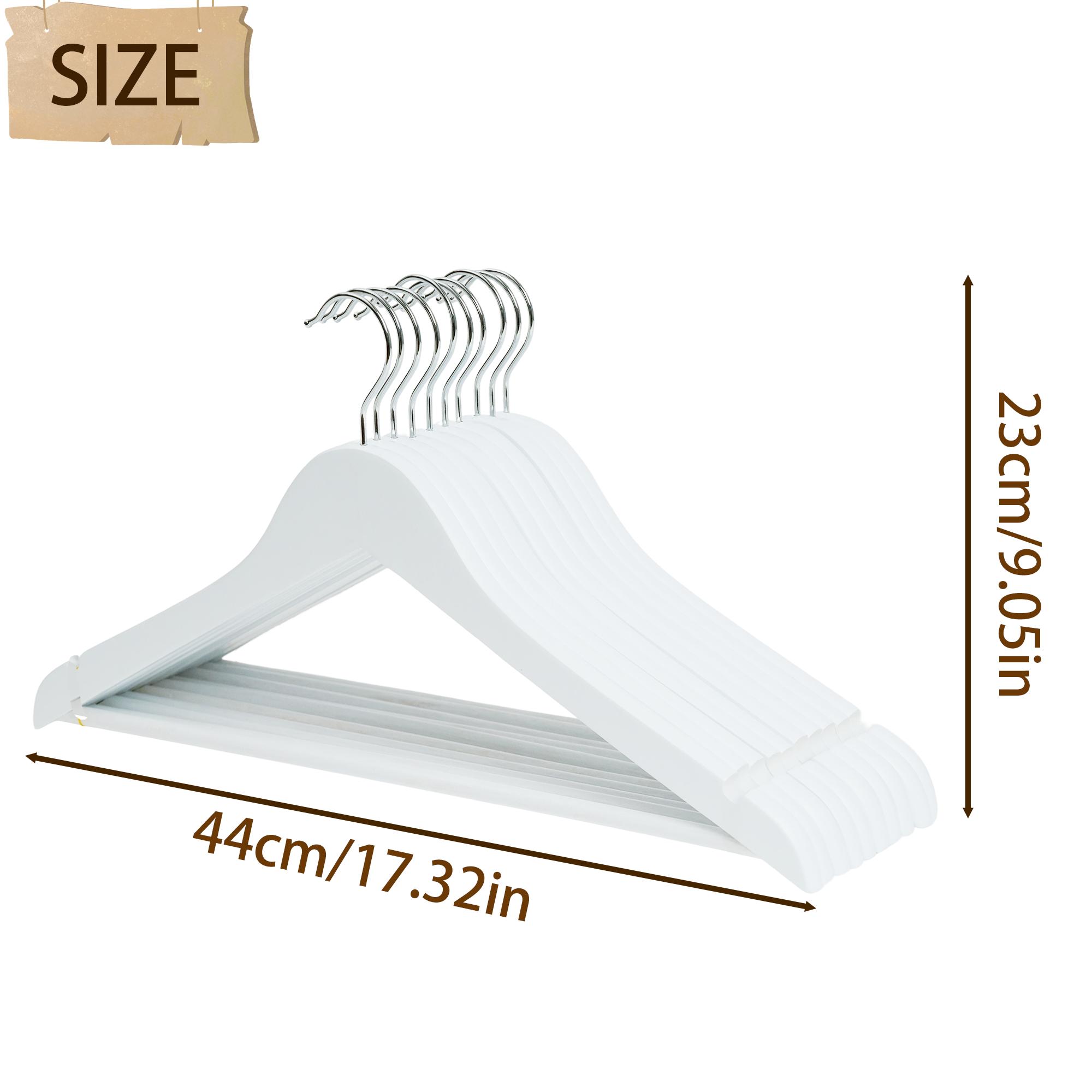 BePatio 17.32in" Soild Wooden Coat Hangers,10~30 Pack Clothes Hangers ,Natural Wood Suit Hangers with Non Slip Pant Bar & 360 Degree Rotatable Hook ,Clothes Hangers for Shirts, Jackets, Dress, Pant, Perfect for your closet.