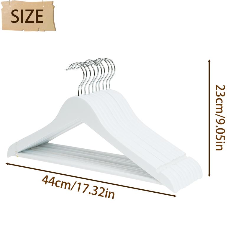BePatio 17.32in" Soild Wooden Coat Hangers,10~30 Pack Clothes Hangers ,Natural Wood Suit Hangers with Non Slip Pant Bar & 360 Degree Rotatable Hook ,Clothes Hangers for Shirts, Jackets, Dress, Pant, Perfect for your closet.