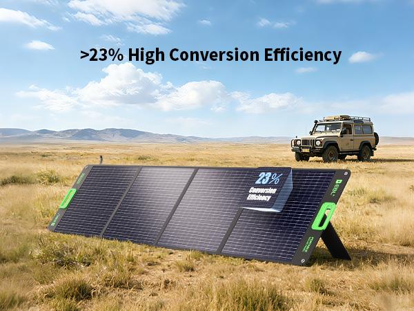 EBL 200W Solar Panel - Foldable Portable Charger with 4 Kickstands | Pro-Grade Off-Grid Power for RV, Camping & Emergencies