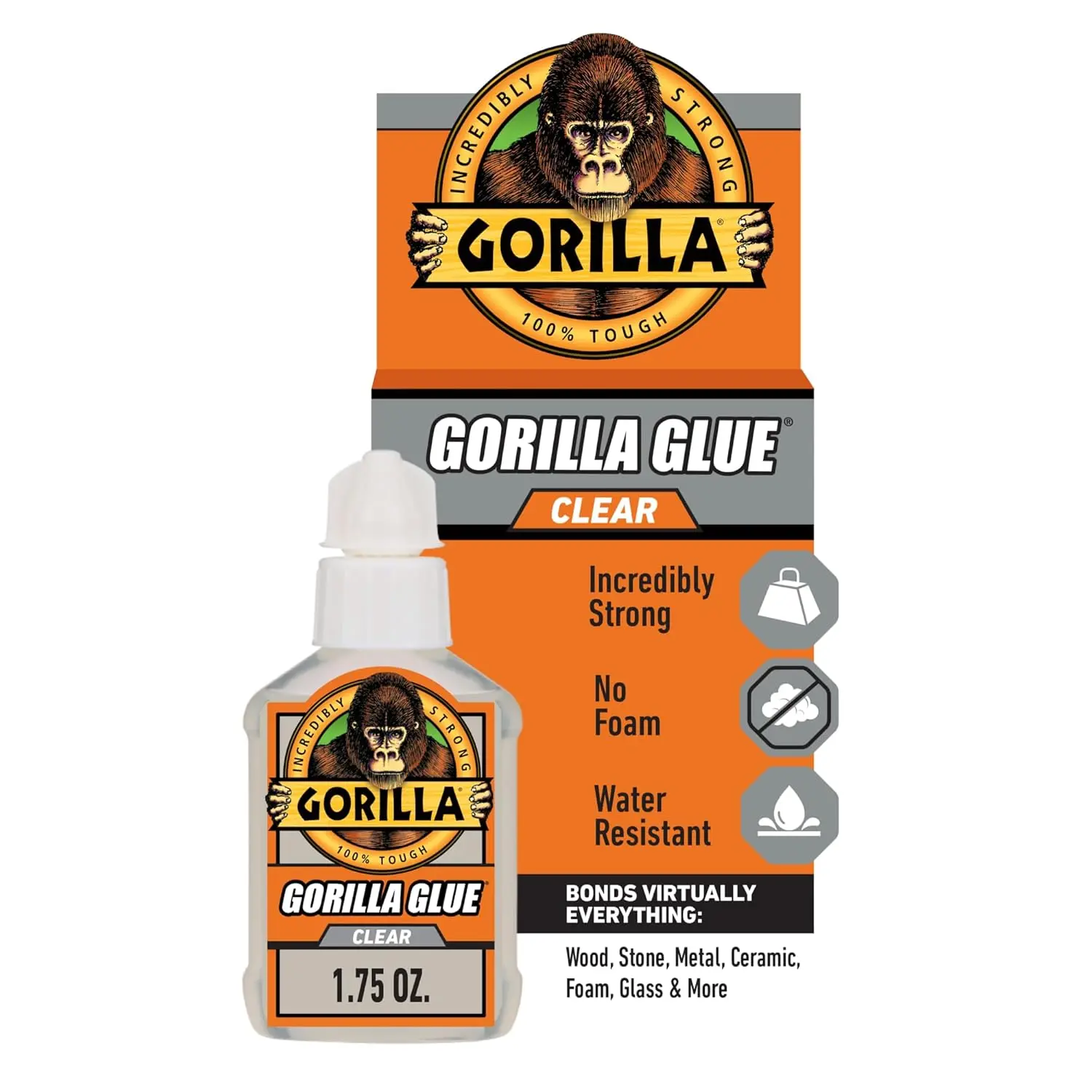 Gorilla All-Purpose Crystal Clear Water-Resistant Super Glue, 1.75 oz Bottle (Pack of 1)