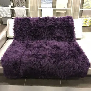 Bridgette - Long Pile Faux Throw Blanket - 60" x 50" - Soft and Cozy Blanket