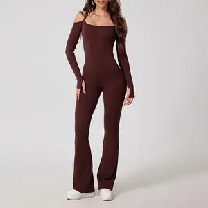 Yoga Jumpsuit Women's Gym Fitness Bodysuits Sports Overalls for Woman Tracksuit Yoga Clothing Female Flared Trousers Sportswear