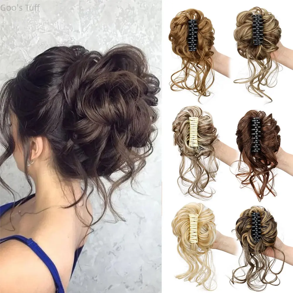 Messy Chignon Hairpiece with Claw Clip, Curly Loose Ponytail Extension for Women, Adds Volume for a Casual & Elegant Updo, Short, Clip Feature Hair Claws, Hair Bun Accessories, Accessories For Women, Hair Clips Claw, Messy Bun Hair