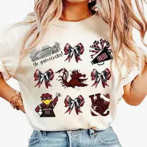 University of South Carolna Gamecocks Shirt , Football Game Day Bow Coquette