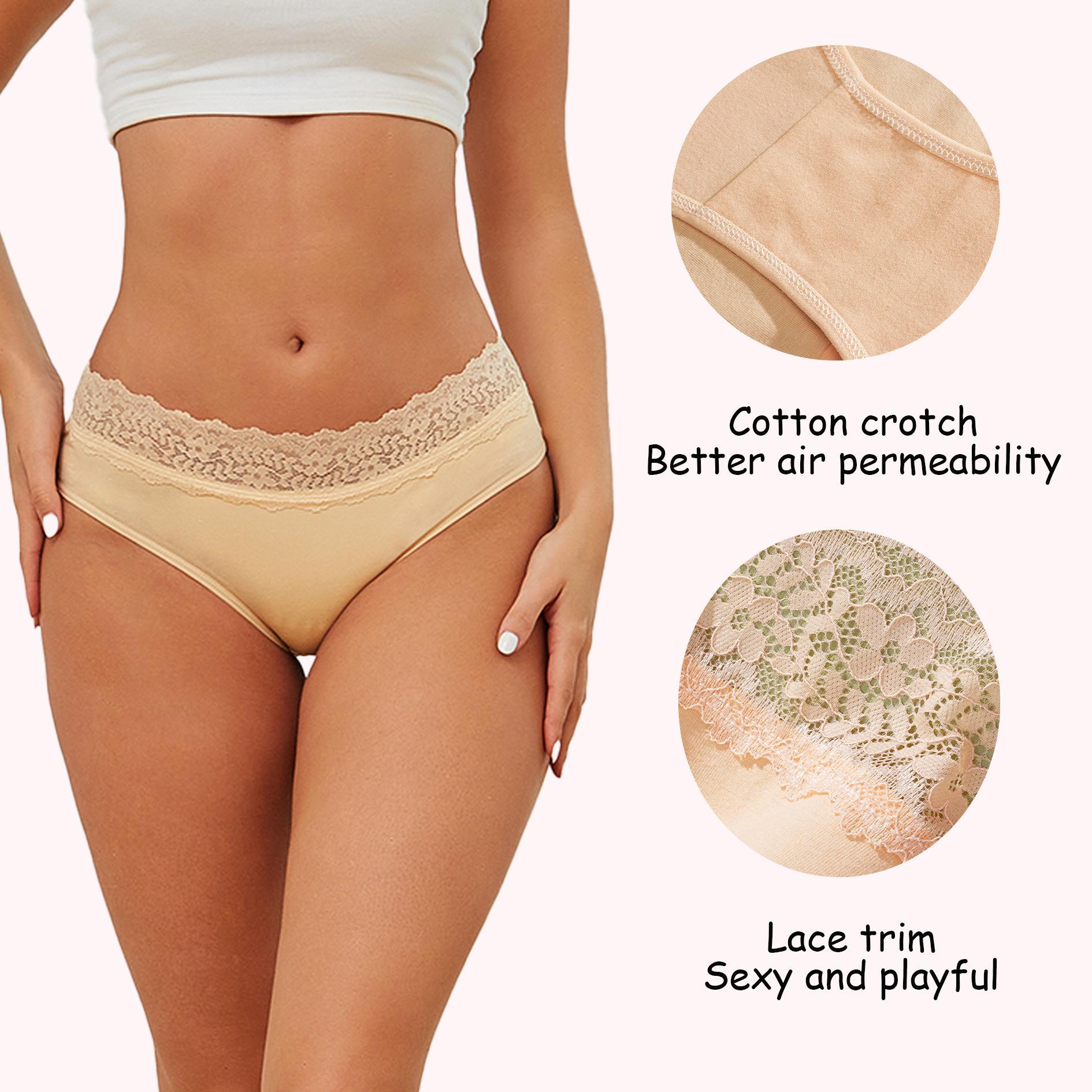 FINETOO 8-Pack Cotton Bikini Underwear for Women, Soft Cheeky Fit with Stretch Lace Waist, Breathable Skin-Friendly Everyday Panties S-2XL SpringStatements