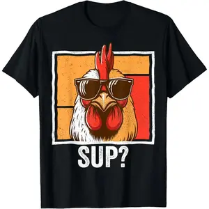 Chicken Sunglasses Animal Farm Funny For Farmer Men Women T-Shirt