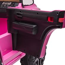 GARVEE Explore the GARVEE 12V Toyota Tacoma Ride-On Car, featuring spring suspension and vibrant LED lights, available in Pink, Black, White, and Red, perfect for adventurous young drivers.