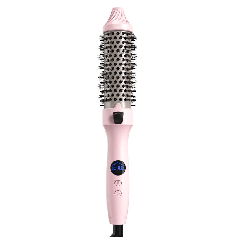 1.5” Ionic Heated Thermal Brush, 11 Temp Settings (110–210°C) – Pink