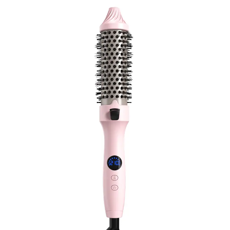 1.5” Ionic Heated Thermal Brush, 11 Temp Settings (110–210°C) – Pink