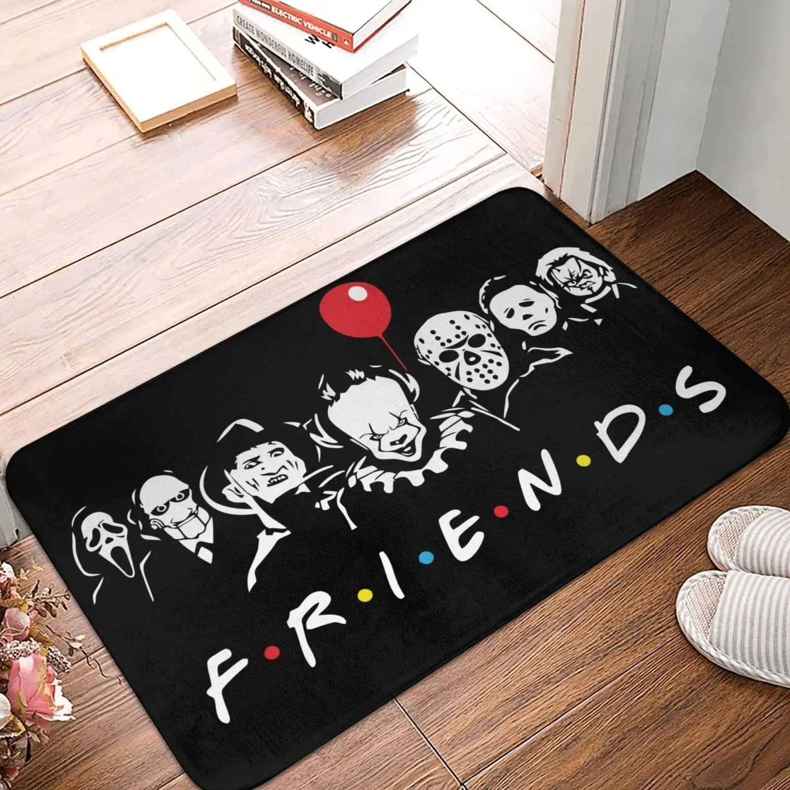 Welcome Mat Indoor Entrance Doormat Horror Movie Characters Front Porch Door Mat Home Decorative Non-slip Absorbent 24x16 Inch