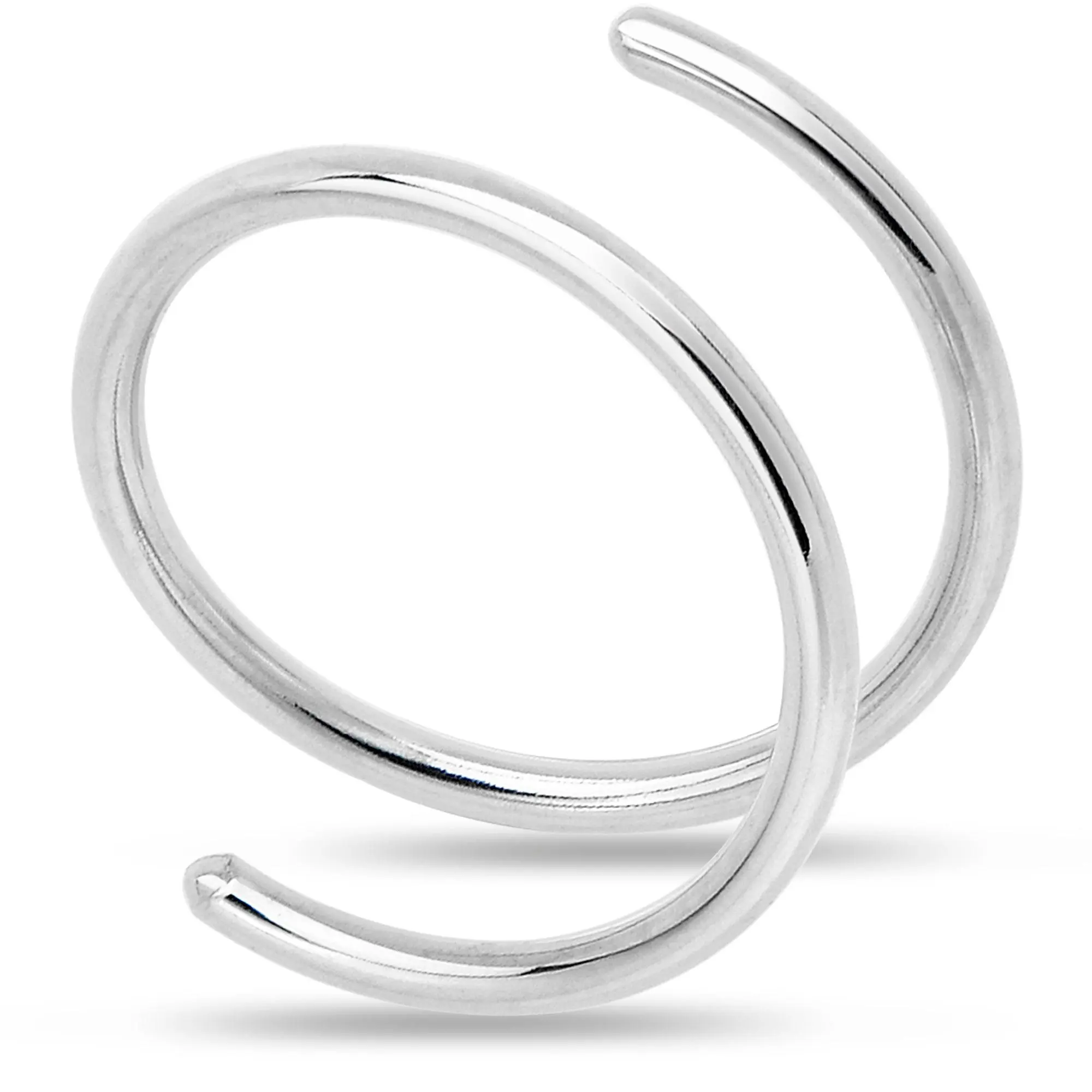 Body Candy Double Hoop Nose 925 Sterling Silver Spiral Nose Ring (Select Your Size) Minimalist Stainless