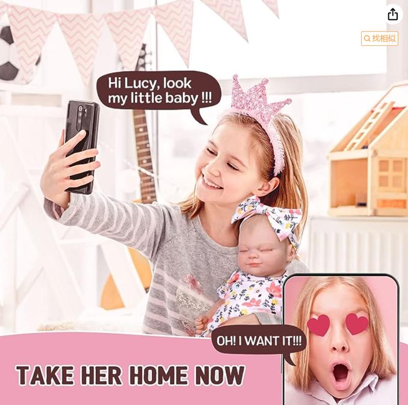 BABESIDE Lifelike Reborn Baby Dolls 17-Inch Full Vinyl Sleeping Doll Skylar Soft Poseable Flexible Doll for Kids Age 3+