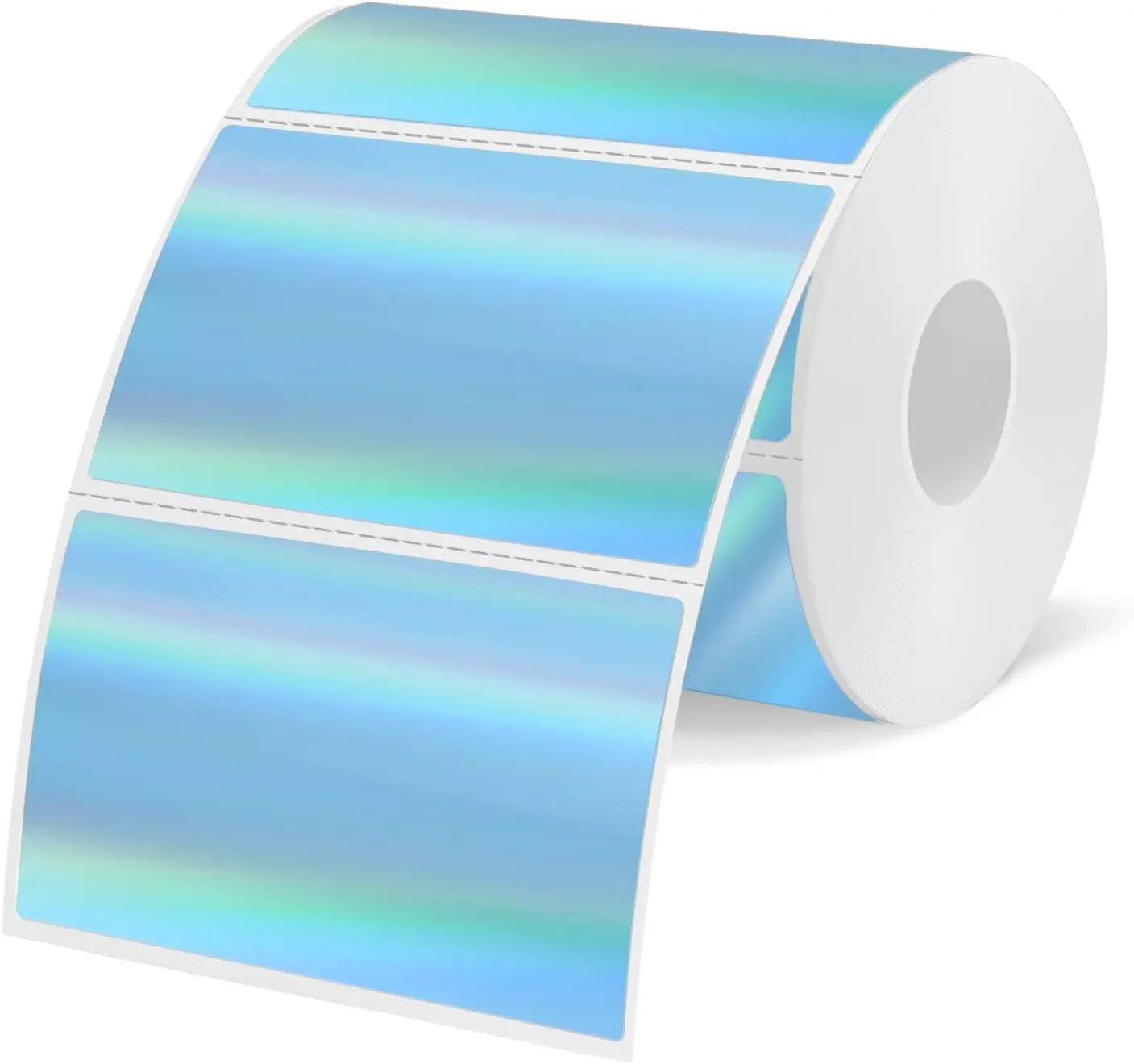 STARBOLING Rainbow Metallic Vinyl Direct Thermal Labels, 2x3 Inches Blue Glitter Stickers, Waterproof, 200 Labels per Roll for Shipping, DIY Custom Logo Design, Enhancing Small Business Packaging