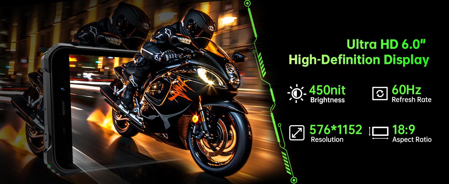 OUKITEL G5 Rugged Phone Unlocked - 16GB+64GB (1TB TF) Rugged Android Smartphone with Camping Light, 6300mAh Battery, 6.0" HD Screen Mobile Phones, 13MP Main Camera, 3.5mm Jack/Face ID/GPS/OTG,