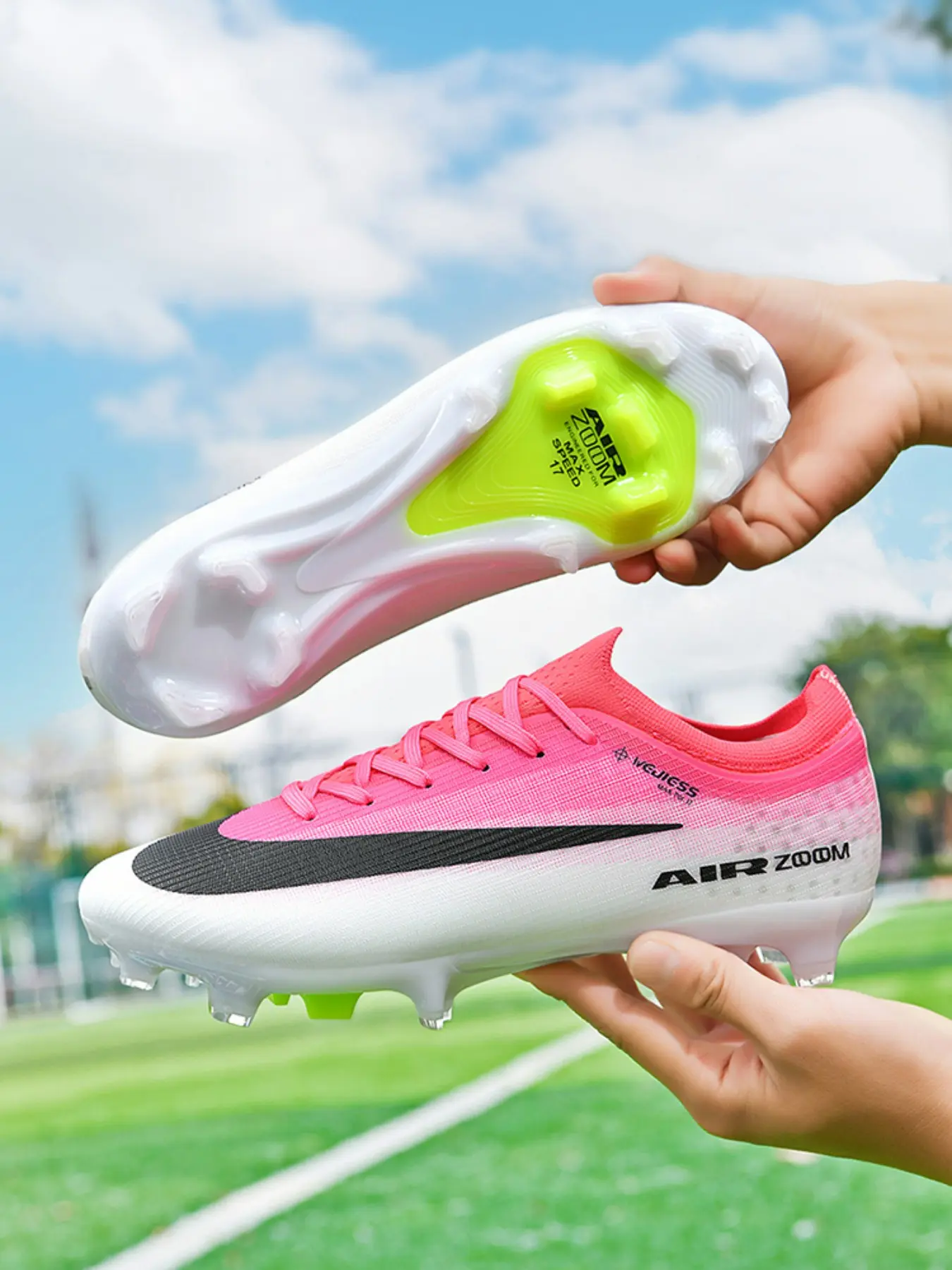 European Cup F50 Soccer Shoes Cleats Football Boots Sports Shoes for Men, Women, Teens, Students, Sporty PU Material, Tpu Sole, All Seasons, Medium Width, Less Than Ankle Height