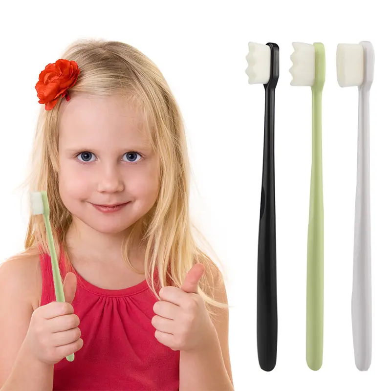 2PCS Ultra-fine Sensitive Toothbrushes with Super Soft Bristles, Deep Cleaning, Portable Cosmetic Oral Care Tools for Travel, Plastic, Set Pack, Nylon