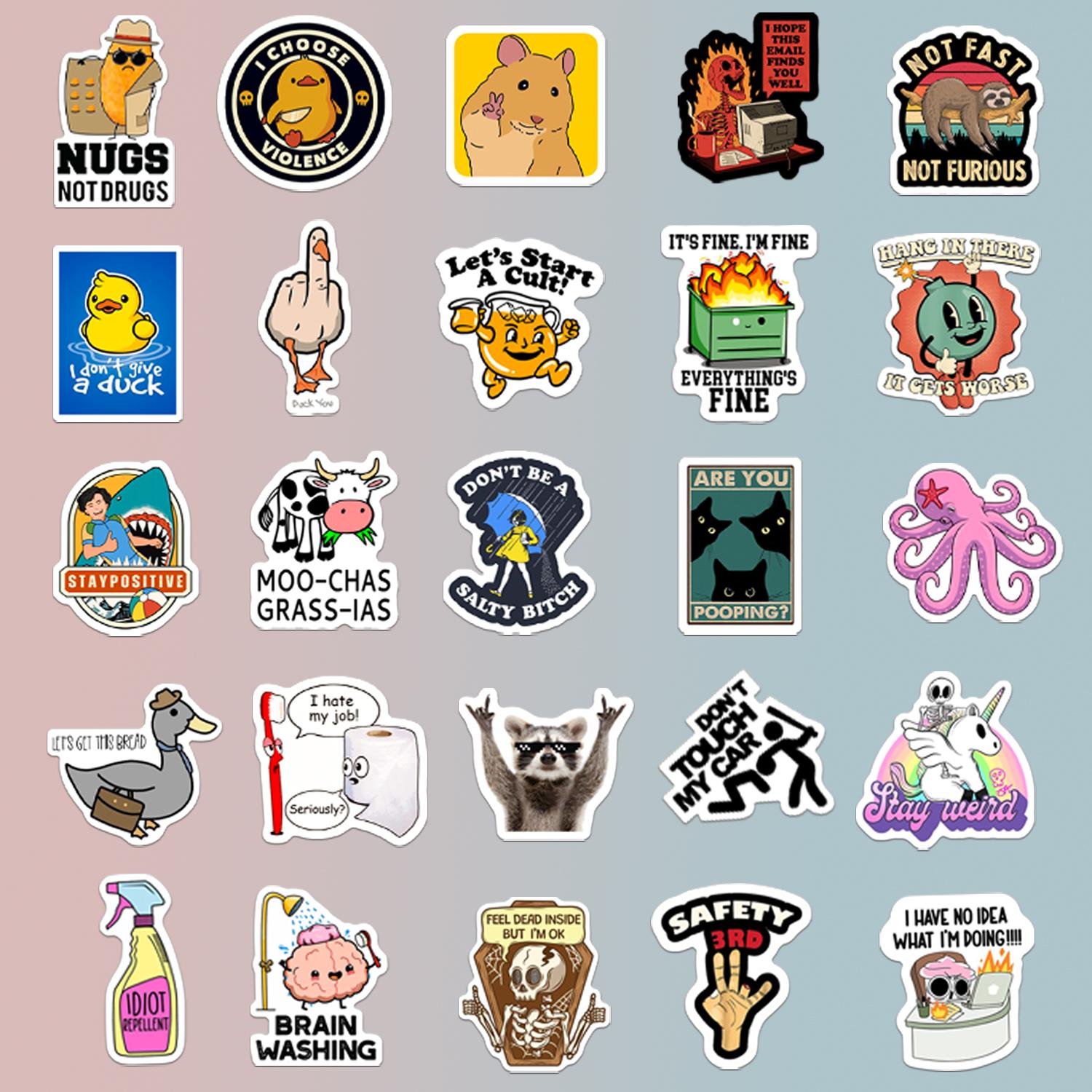 130pcs Funny Stickers for Adults, Prank Meme (Dirty) Hilarious Sticker Pack for Laptop, Hard Hat, Work, Water Bottles, Computers, Vinyl Waterproof Decals (130)