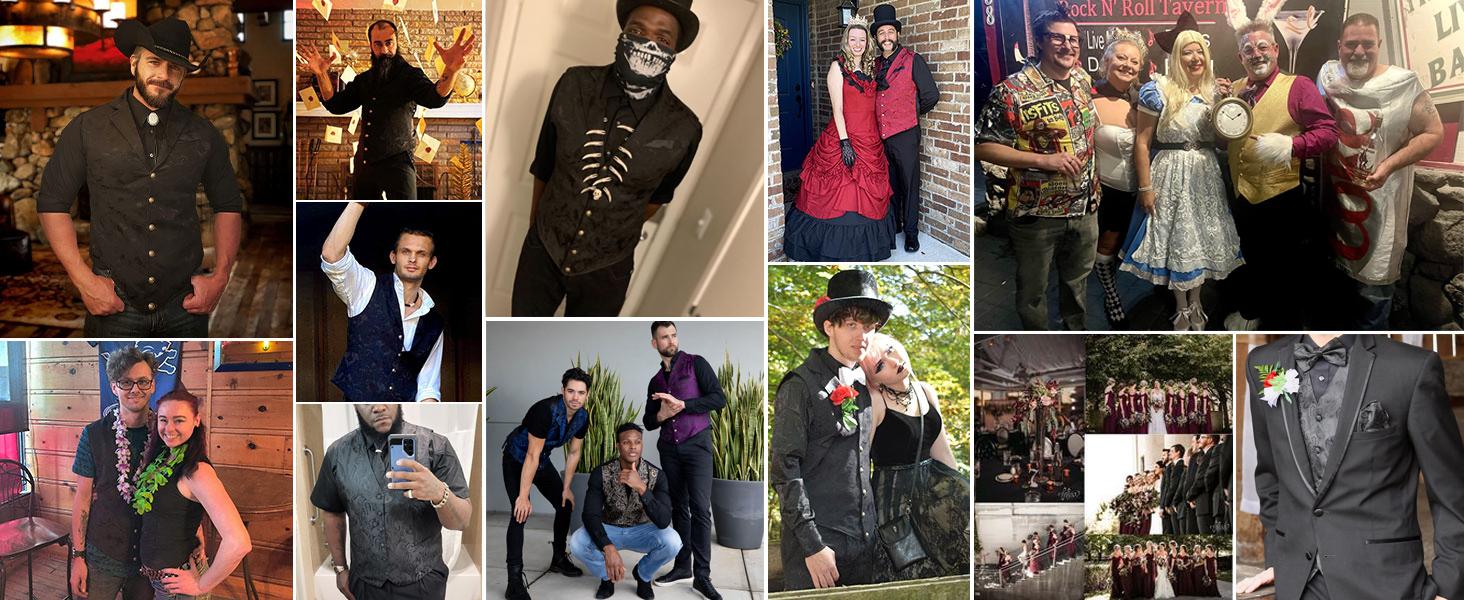 COOFANDY Mens Suit Vest Paisley Floral Victorian Vests Gothic Steampunk Formal Waistcoat Tuxedo Vests with Notched Lapels COOFANDY Mens Suit Vest Paisley Floral Victorian Vests Gothic Steampunk Formal Waistcoat Tuxedo Vests with Notched Lapels