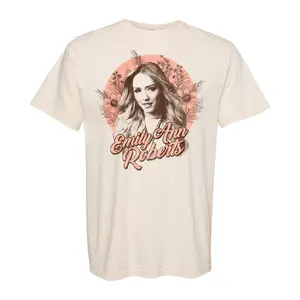 Emily Ann Roberts T-Shirt – Floral Graphic Tee Featuring Emily Ann Roberts Portrait, Soft Country Style Shirt for Fans, shirts men, shirts women.