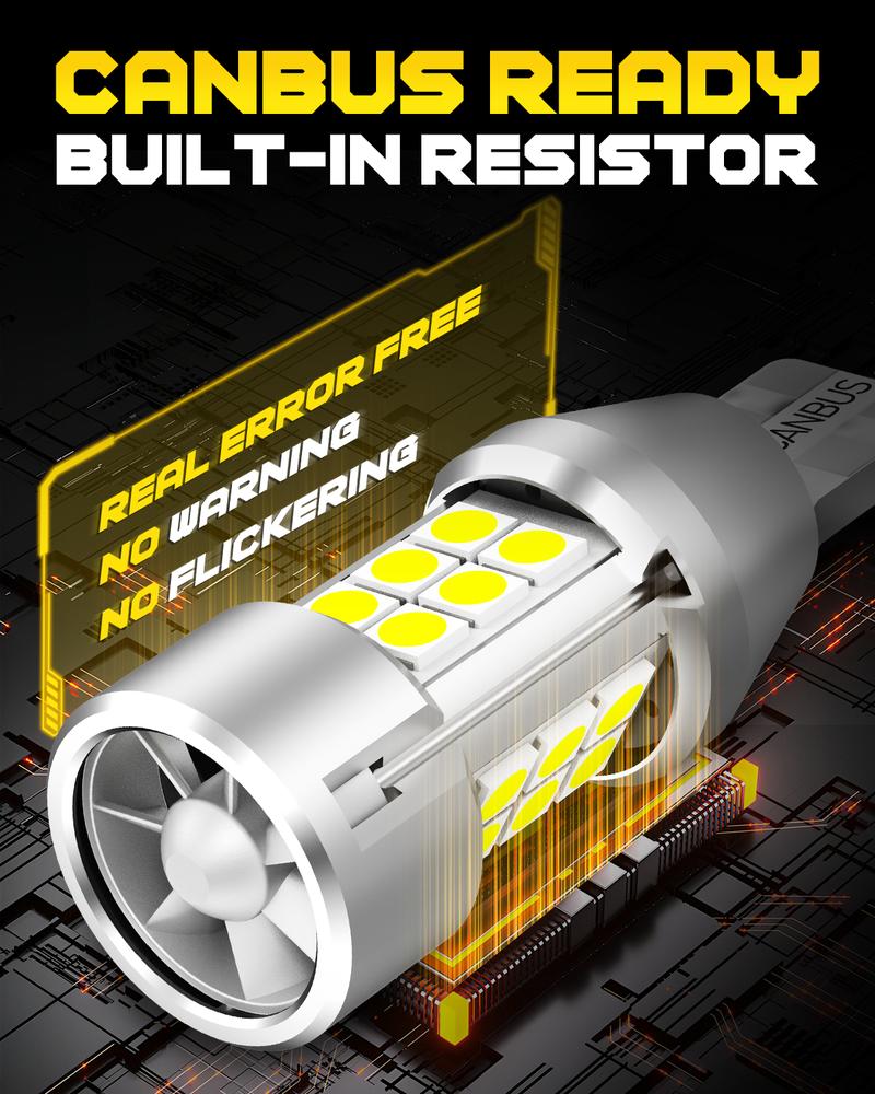 AUXITO 2025 Latest 921 912 LED Bulb Reverse Light, 600% Brighter CANBUS Error Free 912 921 led backup light bulbs, Super Bright T15 906 922 W16W LED Bulb for BackUp Reverse Lights, Pack of 2