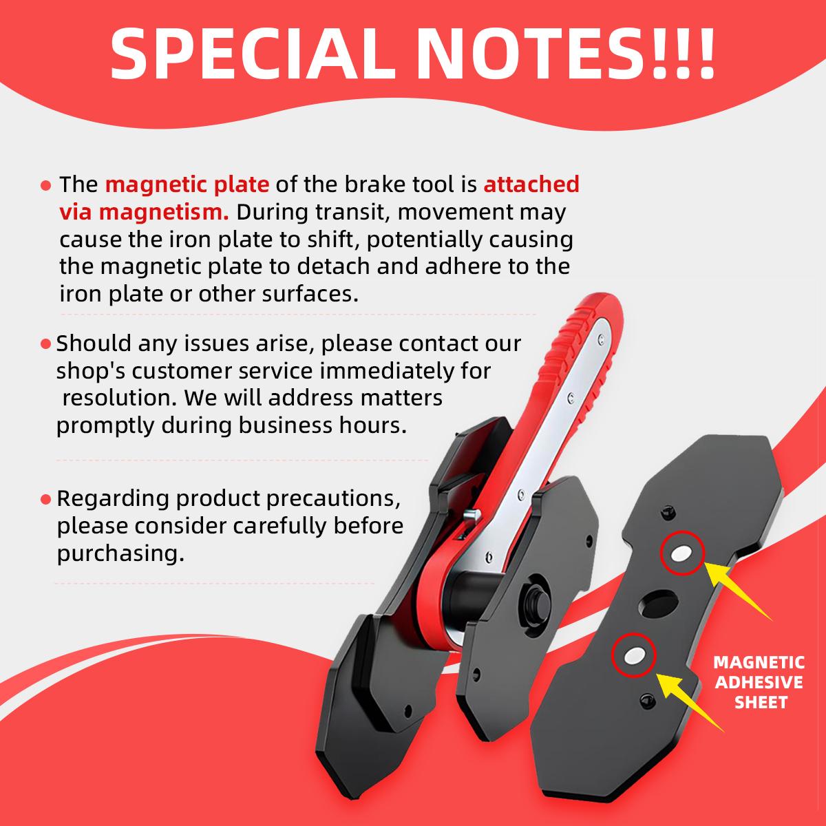 Brake Caliper Piston Press Tool for Single, Dual & Quad Piston Disc Brakes, 360° Rotating Ratchet Wrench with Steel Plates, Effort-Saving Automotive Brake Repair Tool