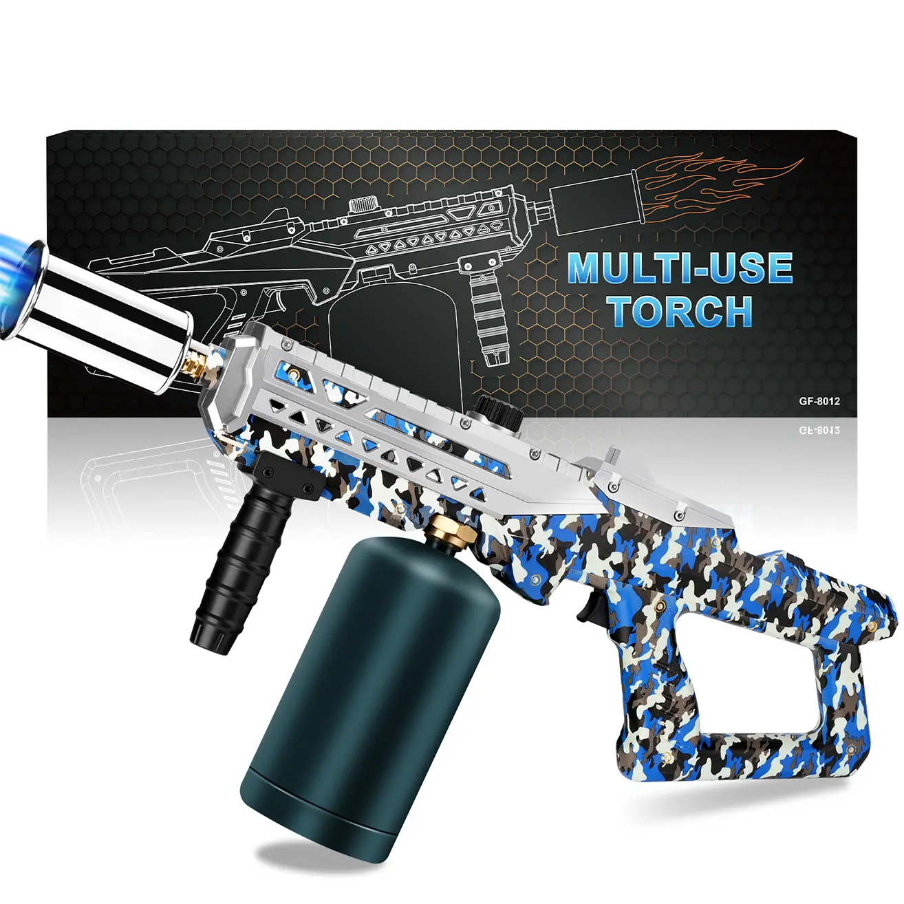 【Fathersdaygift】Power Grill Torch – Multi-Functional Propane  Torch Gun for Barbecue, Baking, Pastry Finishing, Campfire, Weeding & Snow Removal (Propane Tank Not Included) – Camouflage Design  Kitchen Tool