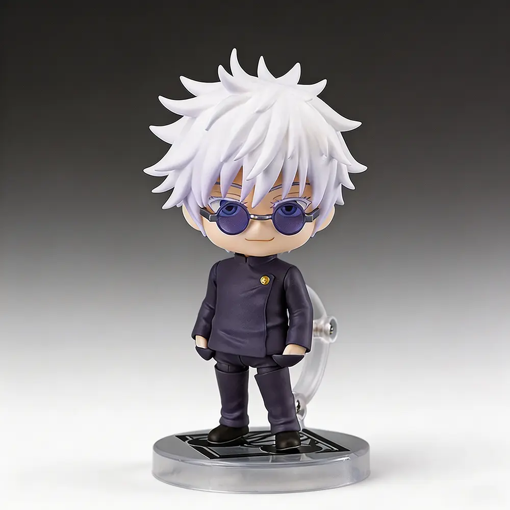 2205# Satoru Gojo Inspired Q-Version JJK Figure, 10cm Jujutsu Kaisen Chibi Action Figure, Cute Mini Collectible Model Toy with Sunglasses, Boxed Anime Fan Gift, Jjk Figures, Jujutsu Kaisen Figures