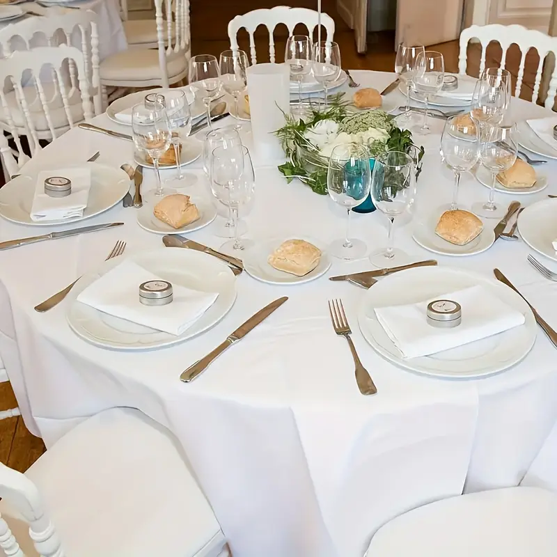 Single pack, 5-pack, 60, 72, 90, 108, 120 inches, clearance white round full-coverage stretch tablecloth, tablecloth for Valentine’s Day decoration, suitable for Valentine’s Day, weddings, parties, banquets, birthdays, restaurants, and Christmas