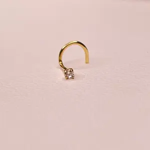 Piercing for Nariz Nostril with Zirconia in 18K Gold