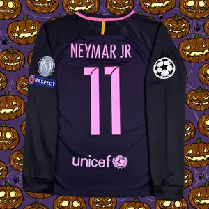 2016 2017 Away Long Sleeve#11 Neymarjr FanEdition Cool Football Jersey