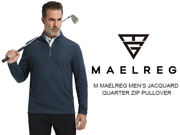 MAELREG Quarter Zip Pullover Men Jacquard Dry Fit Moisture Wicking Long Sleeve Golf Casual Stretch Sweatshirts For Men SpringStatements