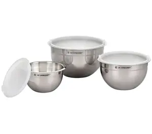 Le Creuset Set of (3) Nested Mixing Bowls with Lids