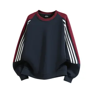 Long-sleeve crewneck pullover sweatshirt, student sports sweatshirt, couple sweatshirt, heavyweight color-block crewneck sweatshirt, spring/autumn new streetwear top
