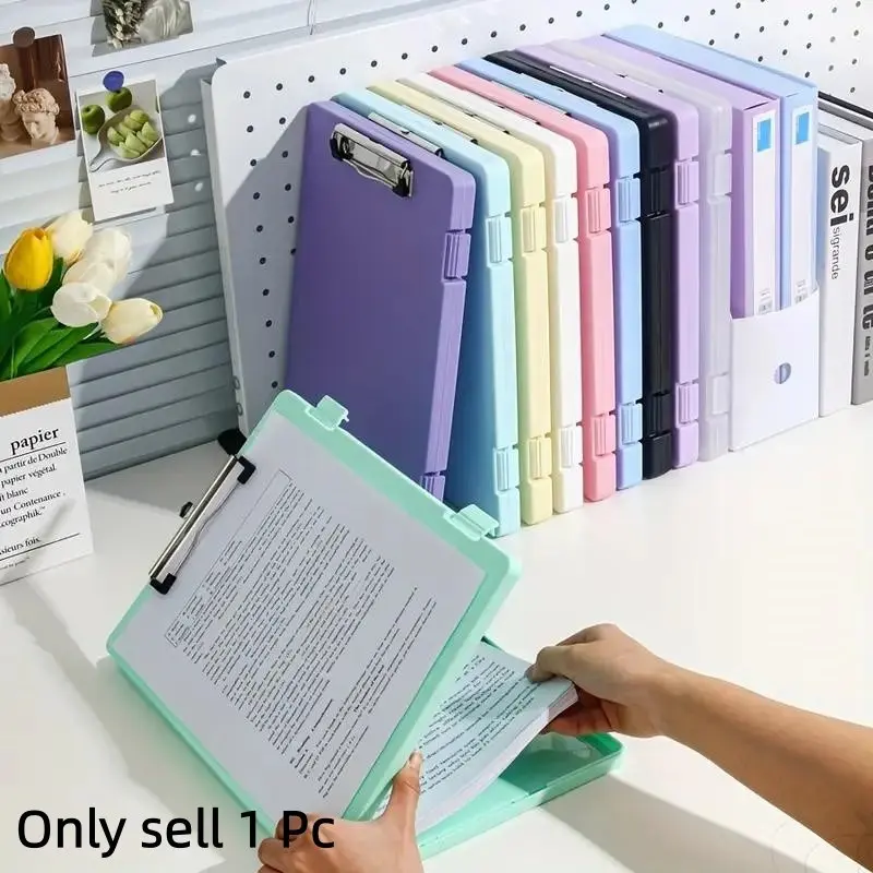 A4 File Storage Box with Pen Holder, 1 Count Desktop File Folder Organizer, Office Stationery Supplies for Home, School & Office, Files Organizer, Document Organizer, Paperwork Organizer