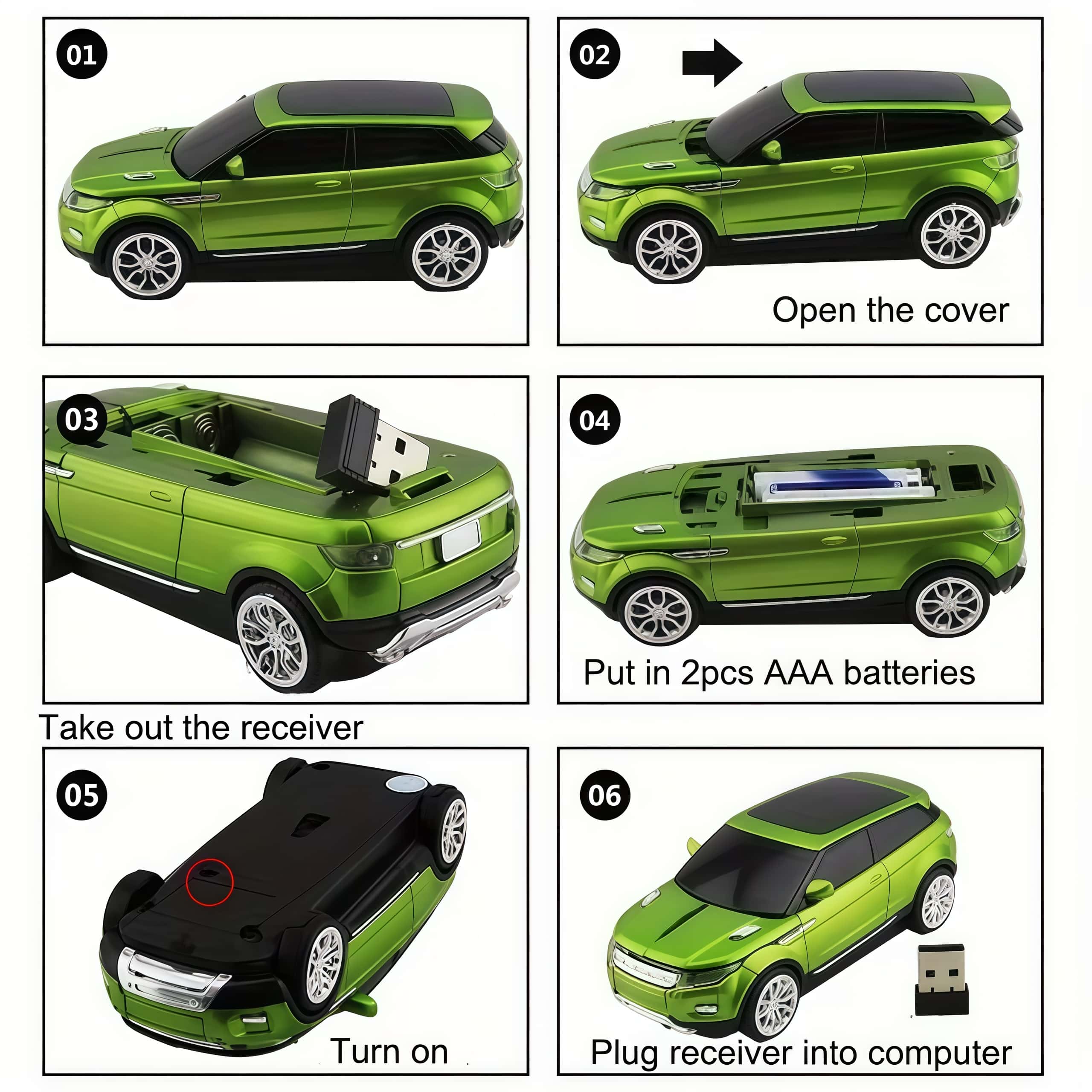 Creative Car Model Mouse | Ergonomic 3-Button Silent Click | Perfect for Office, Drawing & Gaming | PC & Laptop Compatible | Decorative Ornament Wireless