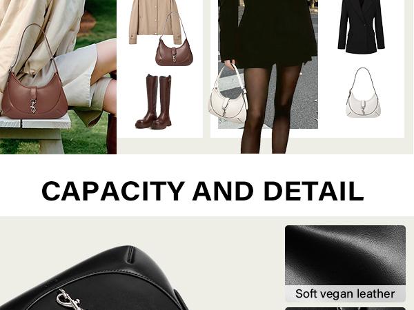 CLUCI HolidayHaul Fall Shoulder Bag for Women, Soft Vegan Leather Small Purses with Adjustable Strap, Stylish Hobo Handbags