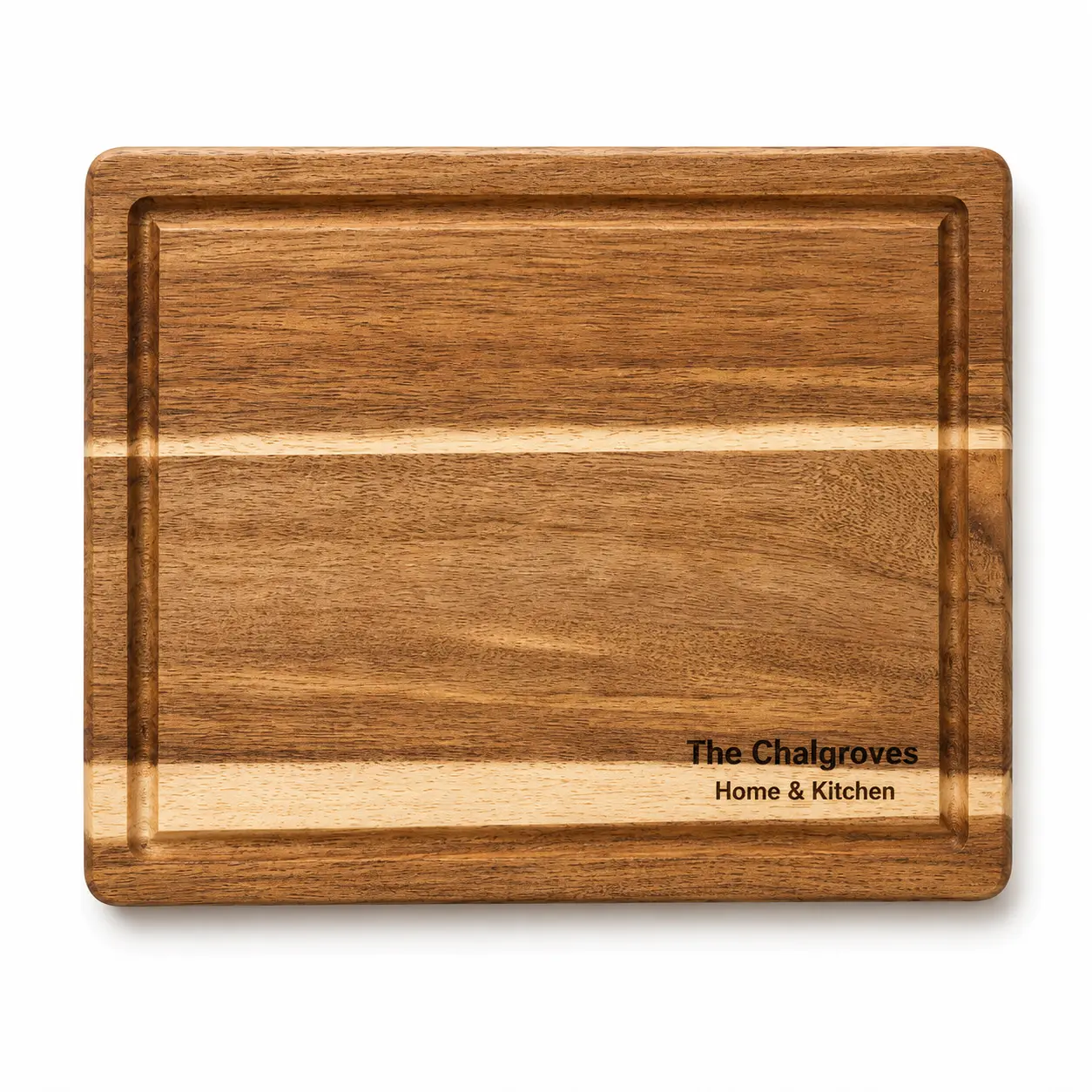 The Chalgroves Small Acacia Wood Cutting Board — FSC Certified | 8×6″ Wooden Chopping Board | 0.8″ Thick | Herbs, Garlic & Charcuterie