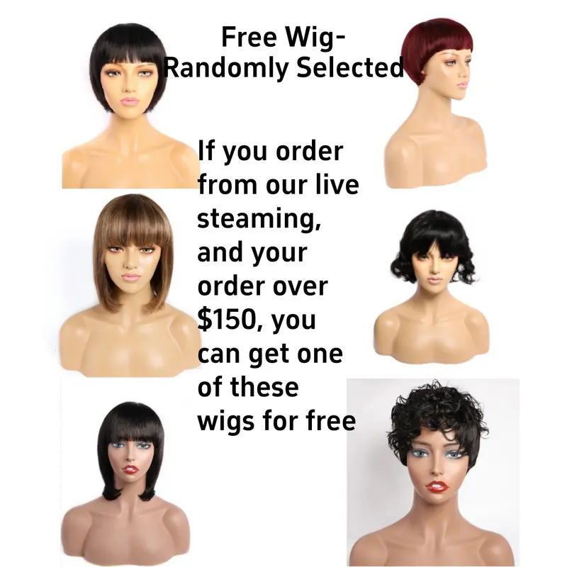 [Free Wig-Randomly Selected] Free Wig Random Selection for Live Stream Orders Over $150 Style Not Specified