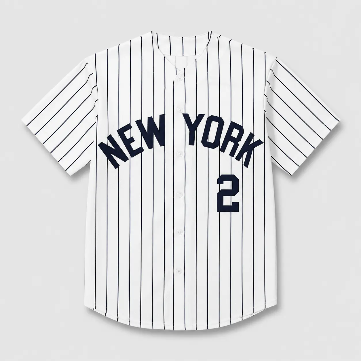 New York  Baseball Jersey, White Navy Pinstripe Button Up Shirt, 90s Retro Unisex Sportswear for Men and Women