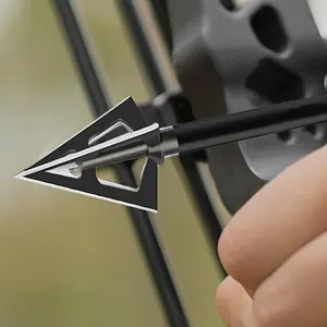 12pcs 12-Piece 100-Grain Stainless Steel Fixed Broadheads for Compound, Recurve, and Crossbow Hunting Arrows