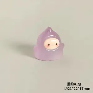 light yellow Cute  handmade decoration mini elf ghost night light cute granule desktop car ornament resin craftsGift