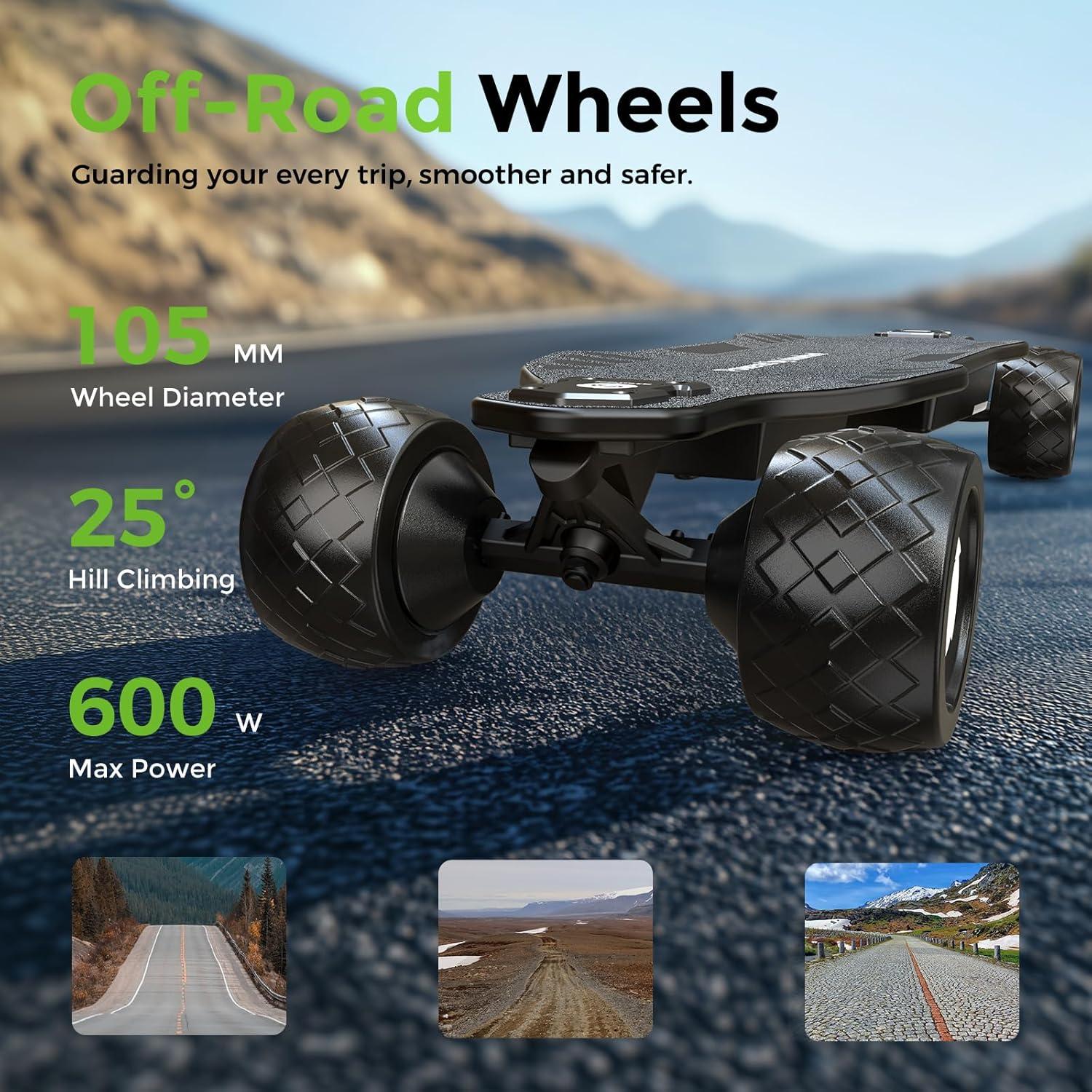 【Spring Sale】High-Speed Electric Skateboard with Remote Control, 32MPH/30MPH/12MPH/9MPH Top Speed, 3000W/1200W/500W/450W Motor, Powerful Electric Longboard Skateboard to Scooter for Adults ＆Teens Removable Battery Quick Replacement