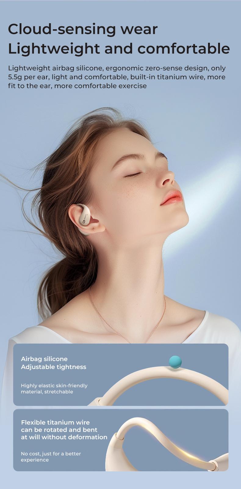 MINISO M95 OWS AI Translation Wireless Bluetooth Earphones with LED Multi-function Touchscreen Support 135 Languages Real Time Translation