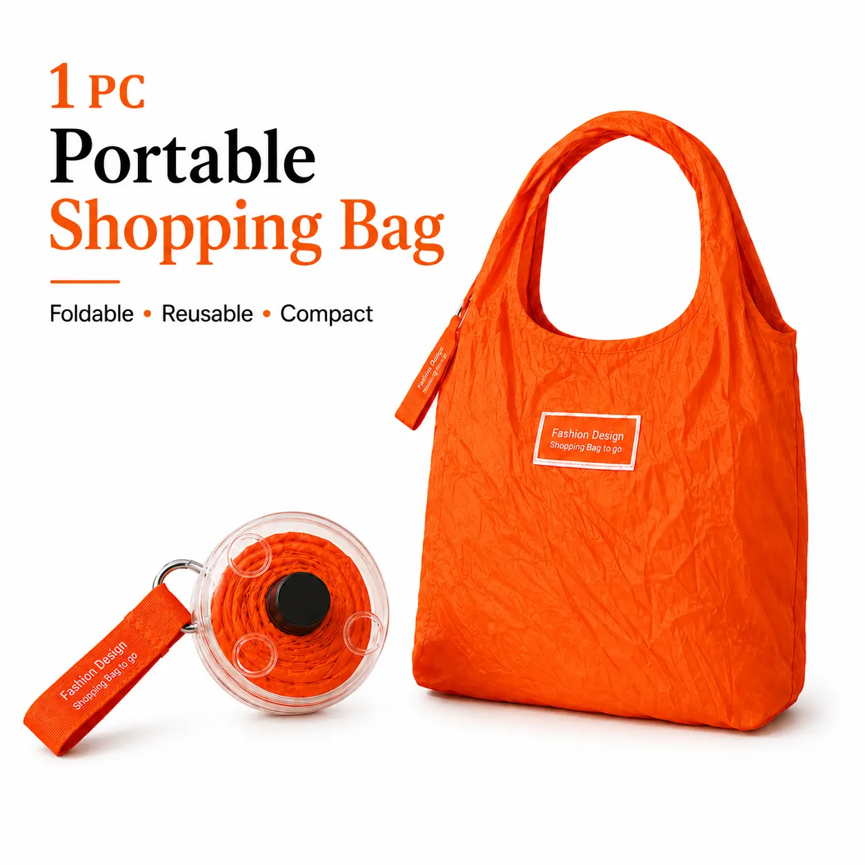 Retractable Foldable Reusable Shopping Bag with Round Storage Case, Pocket-Sized Compact Grocery Tote, Rotating Disc Design, 4 Assorted Colors, Eco-Friendly Home Supplies Travel Essential for Errands & Outdoor Use