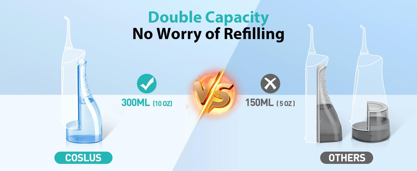 COSLUS CX20 Water Flosser Teeth Pick: with Lightweight Handle,HandlePortable Cordless Oral Irrigator,Includes Five Nozzle(Tongue Cleaner),Rechargeable Travel Irrigation Cleaner IPX7 Waterproof Electric Flossing Machine for Teeth Cleaning,White COSLUS CX20 Water Flosser Teeth Pick: with Lightweight Handle,HandlePortable Cordless Oral Irrigator,Includes Five Nozzle(Tongue Cleaner),Rechargeable Travel Irrigation Cleaner IPX7 Waterproof Electric Flossing Machine for Teeth Cleaning,White