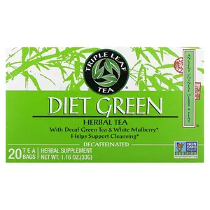 Triple Leaf Tea Diet Green Herbal Tea, Decaffeinated, 20 Tea Bags, 1.16 oz (33 g)