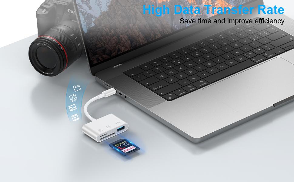 USB C Micro SD Card Reader Adapter for iPhone 17 Pro Max Air, 16, 16e, 16 Pro Max, 16 Pro, 16 Plus, 15 Pro Max Plus, Mac, Type C to TF/Micro SD Memory Card Reader Digital Camera Adapter Transfer