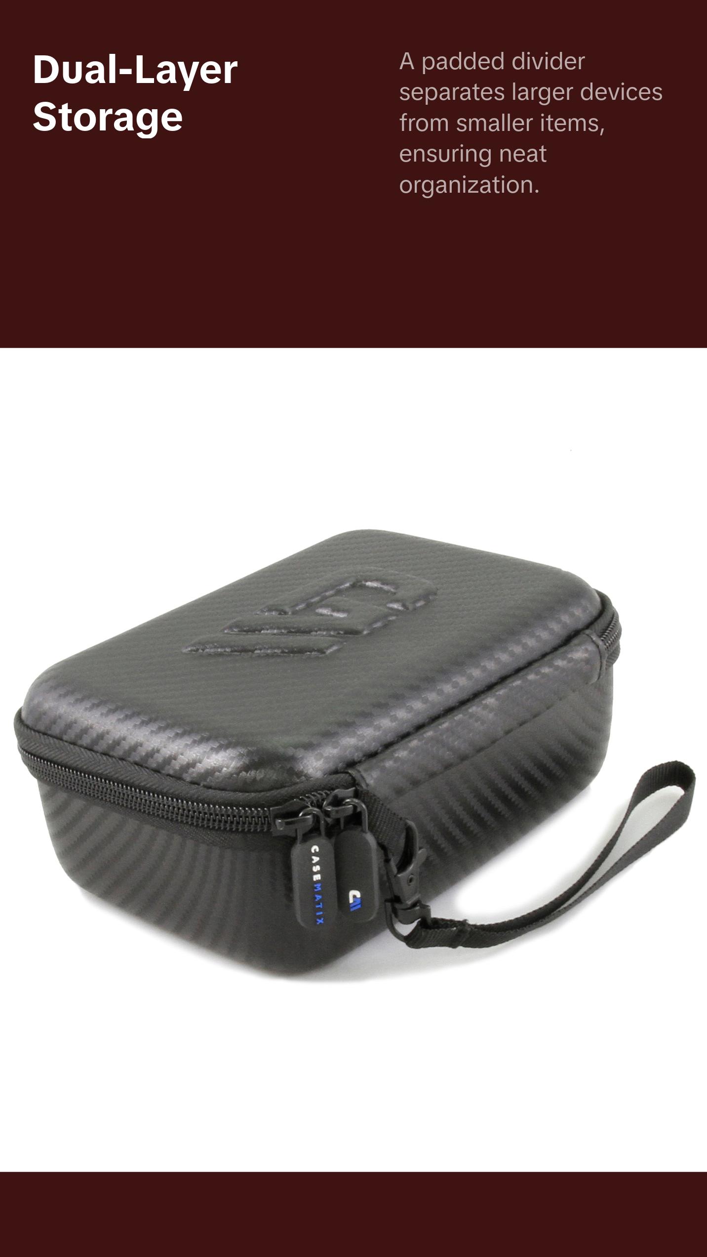 CASEMATIX Asthma Relief System Case - Professional Travel Storage for Inhaler Spacer & Breathing Accessories with Dual-Layer Interior & Padded Foam Protection