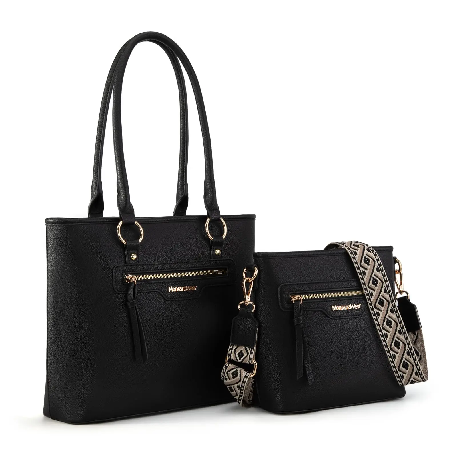 Montana West 2Pcs Handbags Sets for Women Large Tote Bags Cute Crossbody Purses